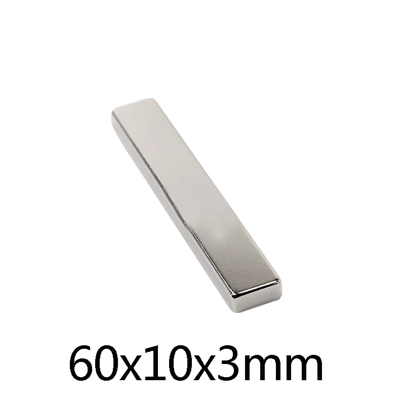 

5-100 шт., мощные неодимовые магниты 60 х10х3, 60 х10х3 мм