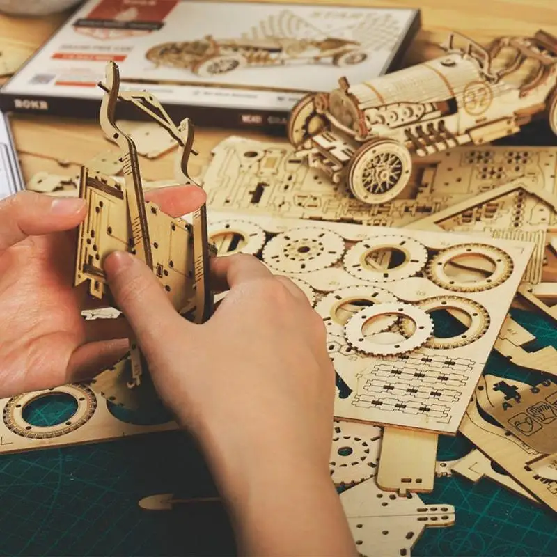 Деревянные модели автомобилей ручной работы игрушки 3D механическая модель