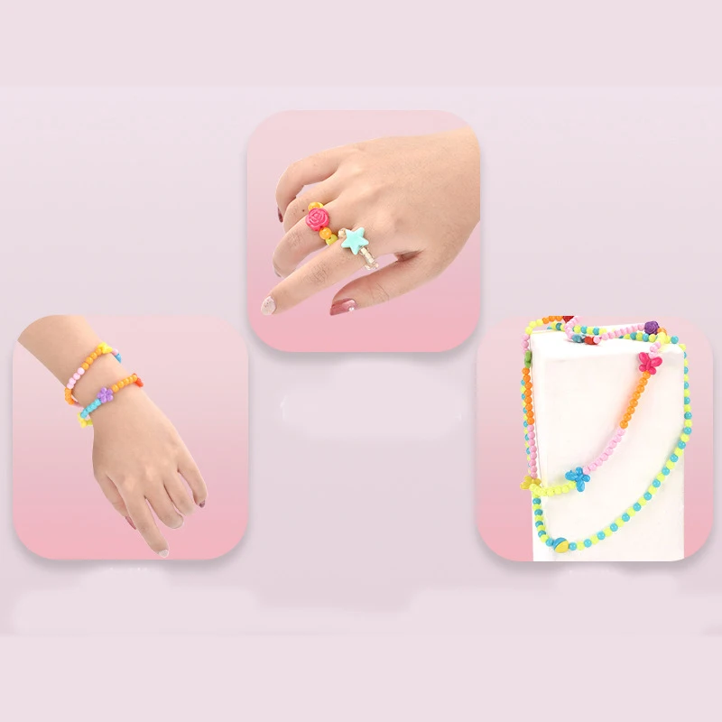 

Seed Beads Set diy Children's Toys Hama Beads for Girls Kid Handicrafts Loom Bands for Needlework Jewelry Making Kit Perlen Gift