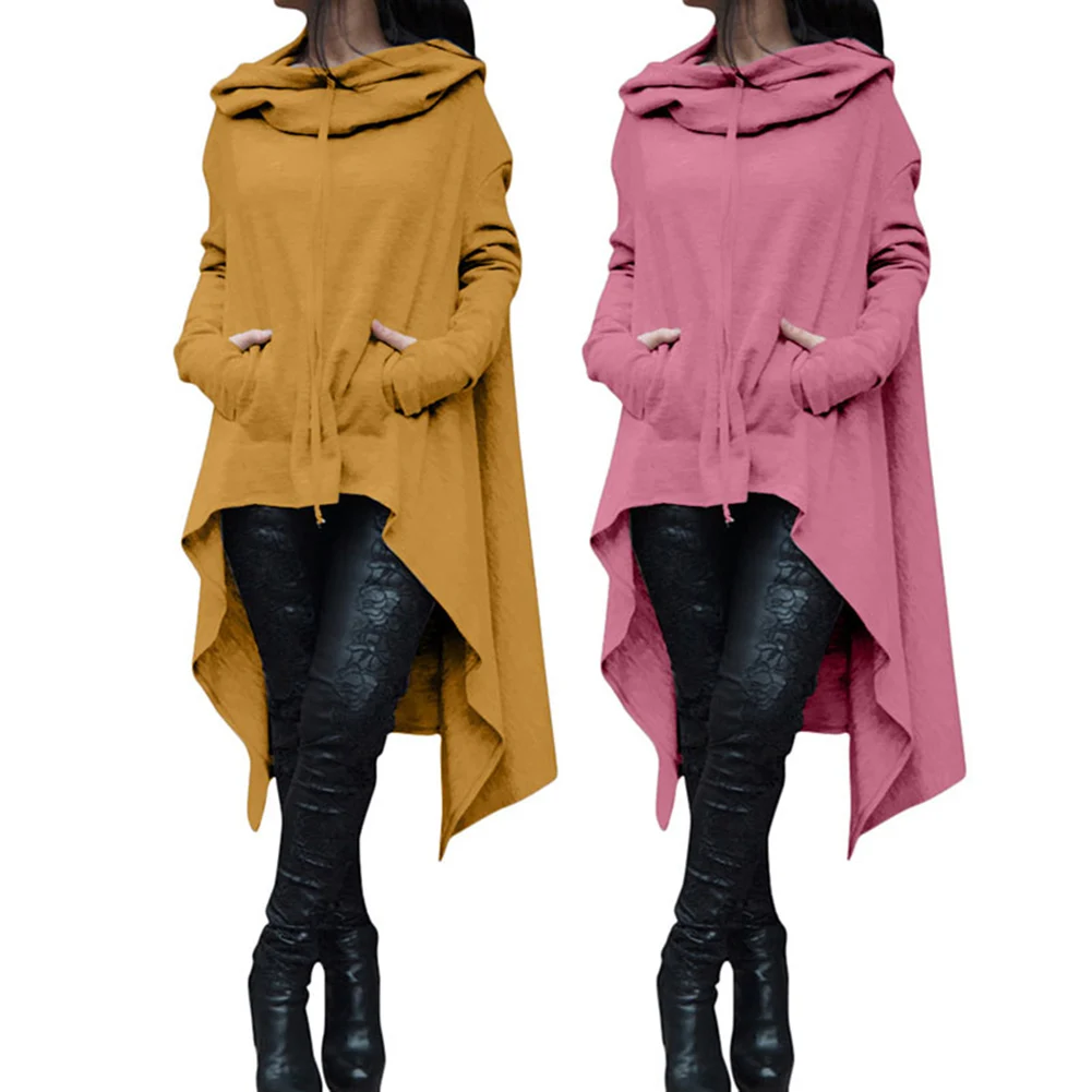 2021 Асимметричные толстовки однотонные модные оверсайз свитшот Женская