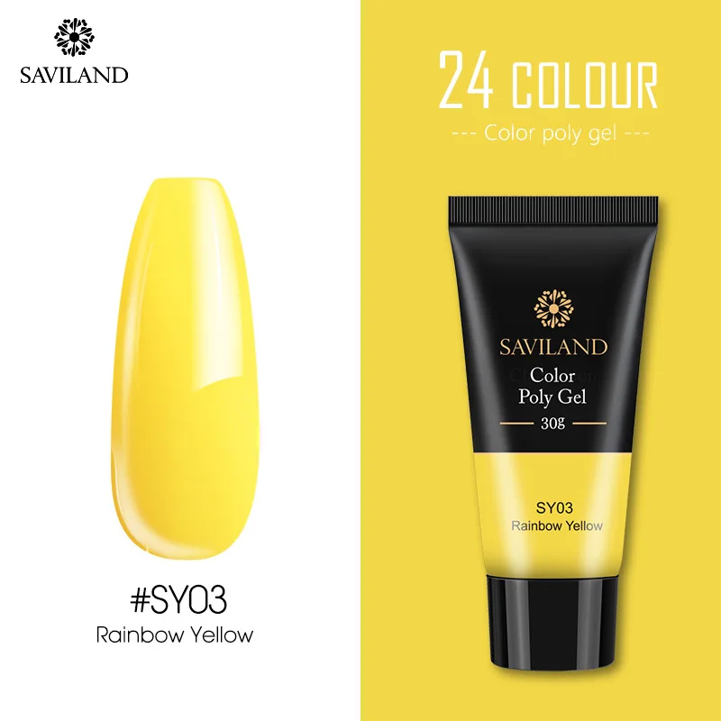 SY03 Saviland 30 г полигель акриловый гель для наращивания УФ-Гель-лак прозрачный розовый мягкий без пригорания покрытие натуральный инструмент для дизайна ногтей - Цвет: SY03