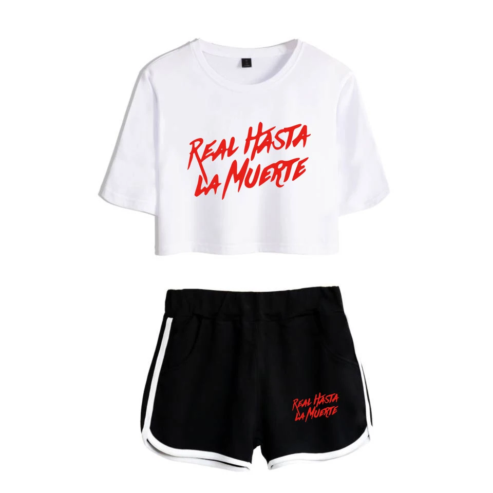 

Cool Summer set Imaginative Classic Anuel AA Two Piece Set Women Sexy Shorts+lovely T-shirt casual Beautiful Girls Sport suits
