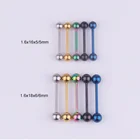 Пирсинг в язык с титановым покрытием, 1 шт.