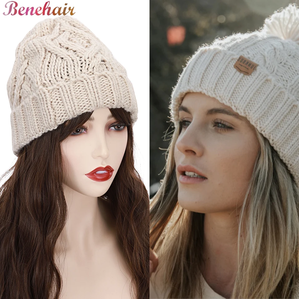 Мужские и женские вязаные шапки в стиле хип-хоп Benehair, однотонные теплые мягкие шерстяные шапки из смесового хлопка, зимние шапки для девочек