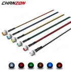 5 шт. 12 В светодиодный 8 мм Индикатор теплый белый красный зеленый синий желтый оранжевый 5 мм Предварительно проводной с 8 мм держателем комплект пилотных светоизлучающих диодов