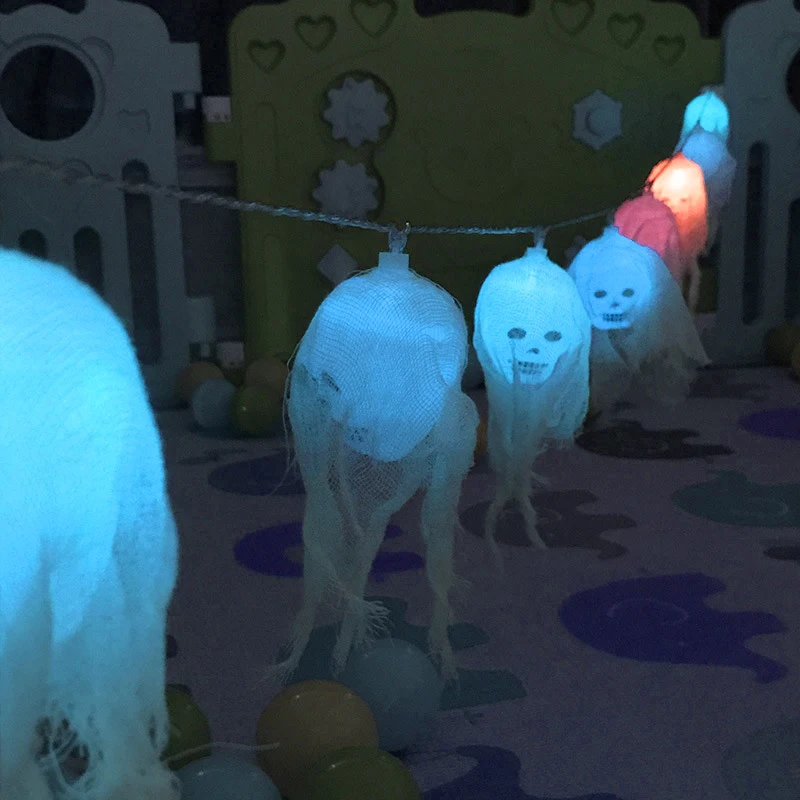 Ужас Хэллоуин Ghost String Light 10 светодиодный 2 5 м ЕС AC220V белый цвет украшение для