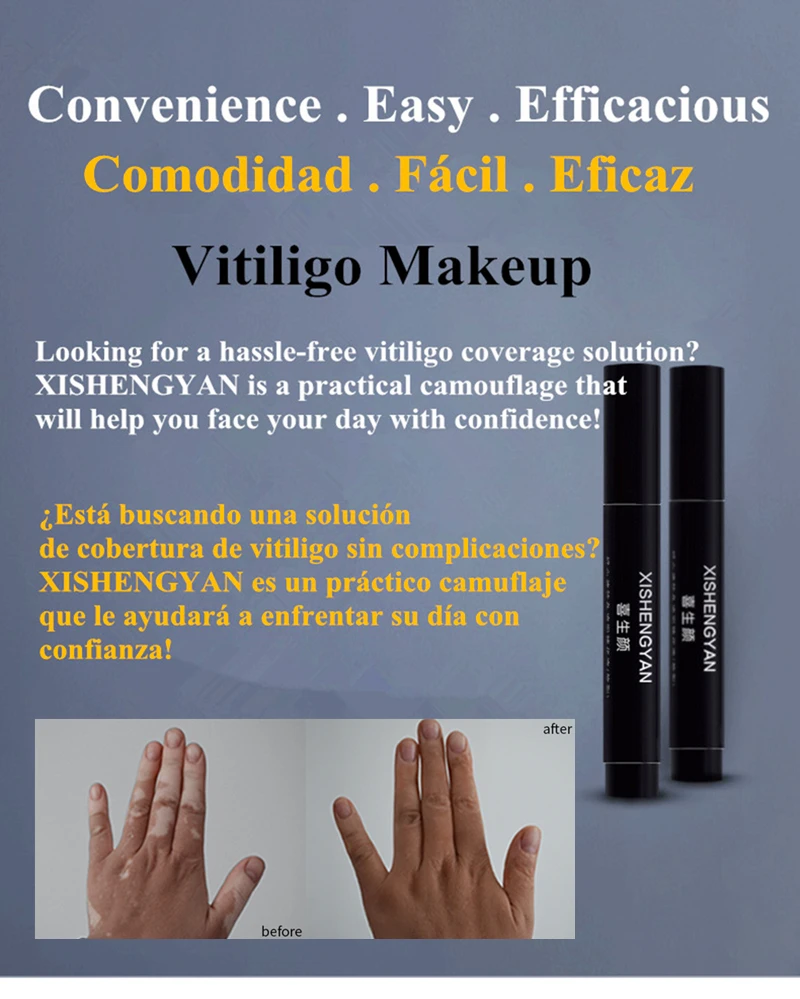 Чехол vitilgo патчи водонепроницаемый мгновенный кожи Leucoderma макияж покрытие консилер ручка на лицо руки тела для женщин мужчин детей 1 шт