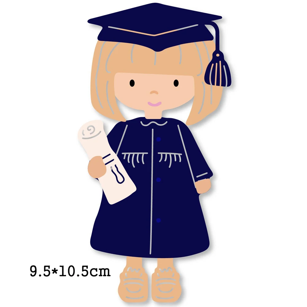 

Girl University Graduation Metal Cutting Dies For Stamps Scrapbooking Stencils DIY Paper Album Cards Decor Embossing 2020 New