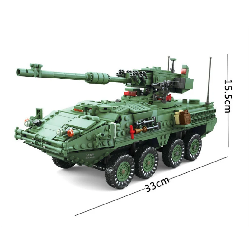 

KAZI 10001 Century Military MGS-M1128 TANKS Building Blocks Set Armored Vehicles DIY Bricks Toys For Children