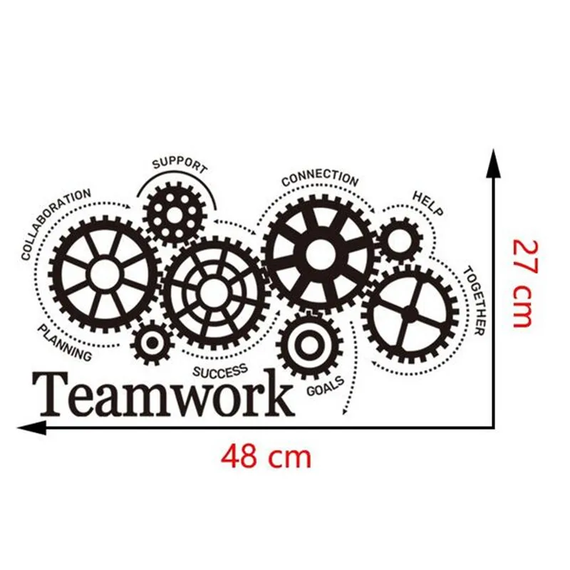 1 шт. черная наклейка на стену с английским зубчатым приводом для учебы офиса ПВХ