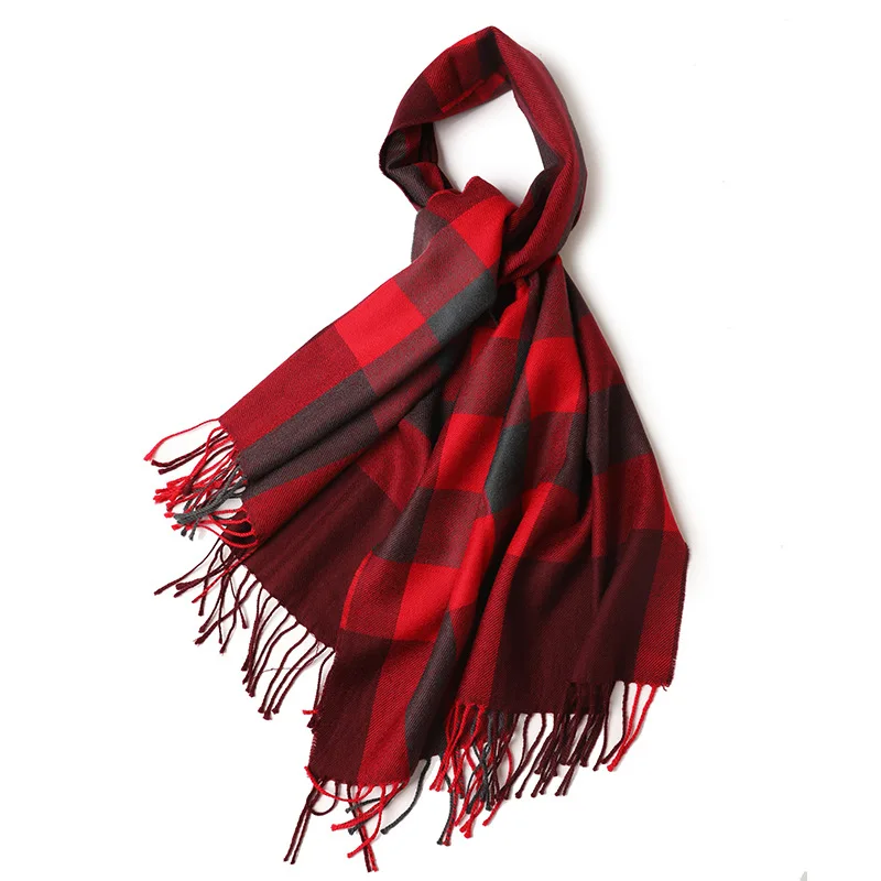 

British winter 2020 new wool twill Plaid scarves are fashionable and thickened,with shawls and soft skin friendly wool scarves