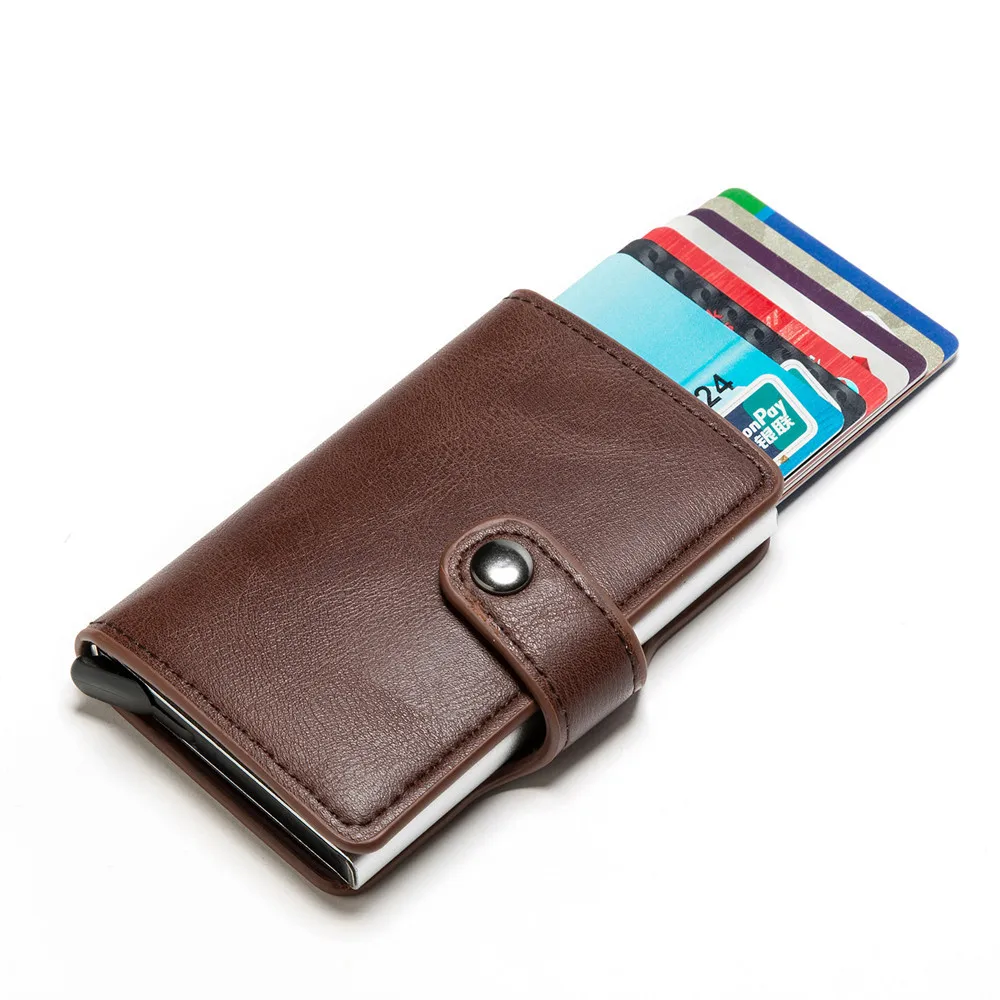 

Men's Aluminum Alloy Is Credit Card Shielding RFID Card Bag Portable Business Card Box Anti-magnetic Anti-theft Wallet