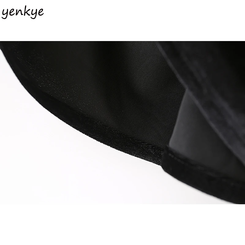 

New Fall Women Vintage Black Velvet Dress Long Sleeve Lapel Collar Autumn Casual Plus Size Dress Mini Vestido