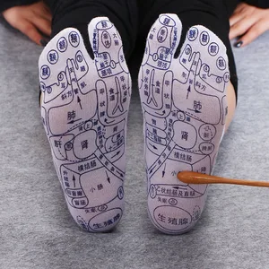 1pair Acupoint Massage Socks Cotton Illustration Acupuncture Points Socks Health Care Socks Comforta