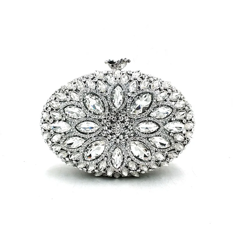 Color 9 silver Элегантные женские вечерние сумочки с бриллиантами, Роскошный кошелек, клатчи, Женские Дизайнерские Сумочки с кристаллами, кошельки для свадебной вечеринки - Цвет: Color 9 silver