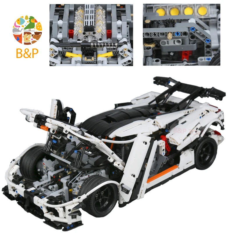23002 3136 шт серия Technic супер спортивная модель автомобиля строительные блоки