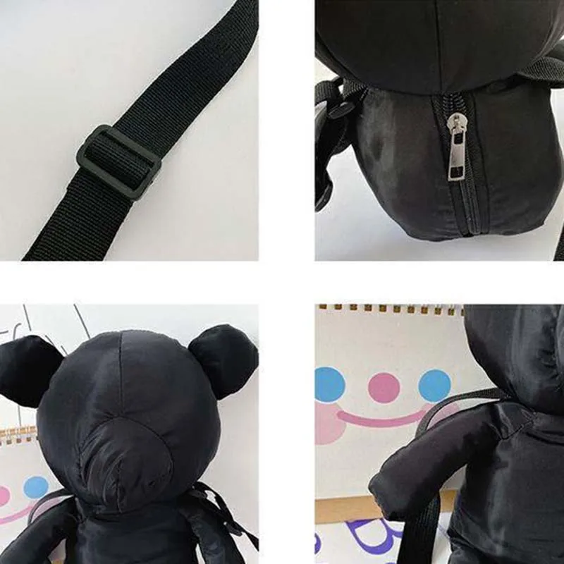

Kids Crossbody Bags Bear-shaped Gift Children Fashion Kawaii Soft Shoulder Nylon Bag Girls Cute Cartoon Kindergarten Satchel New
