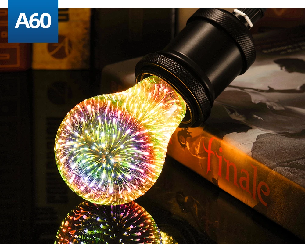 LUCKYLED 3D украшения праздничный светильник s лампы светодиодный светильник E27 220v 110v A60 ST64 G80 G95 G125 Светильник лампы в стиле ретро, стилизованные под языки пламени Новинка светильник