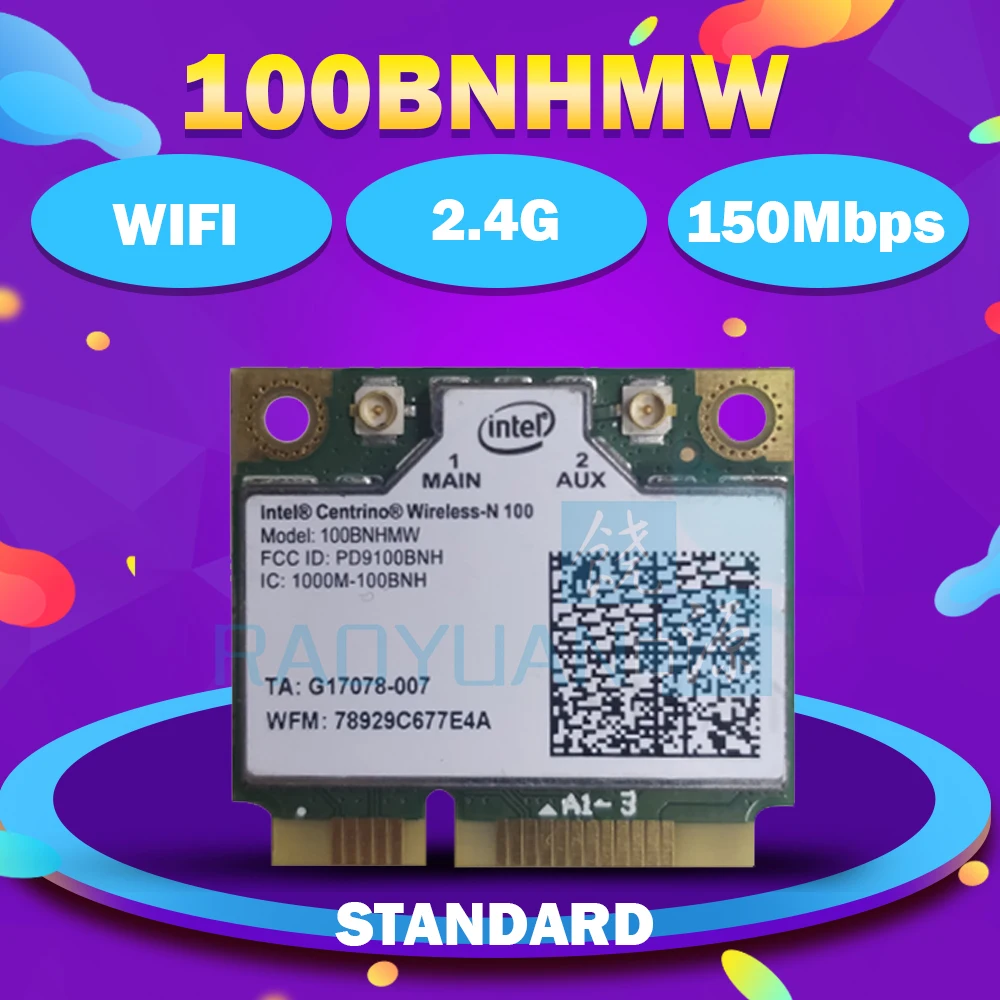 Centrino Wireless-N100 100BNHMW 150Mbps  Half Mini PCI-e WLAN Wireless Card