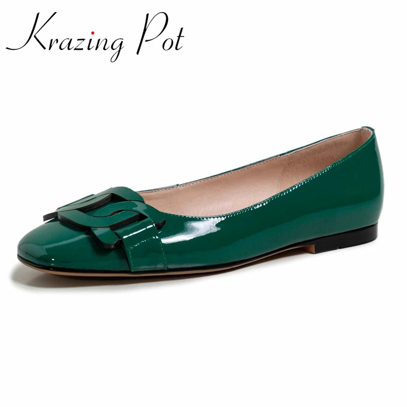 

Krazing Pot spring hot shallow low heels sling simple style back slip on women flats cute sweety ballet dancing brand shoes L62