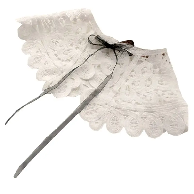 

Модная женская кружевная ажурная женская блузка, искусственный ложный воротник, одежда, рубашка, съемные воротники, рубашка, аксессуары для...