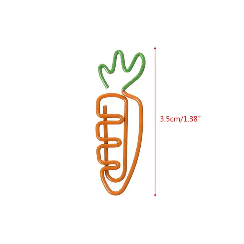 

6pcs Creative Kawaii Carrot Shaped Metal Paper Clip Pin Bookmark Stationery School Office Supplies Decoration