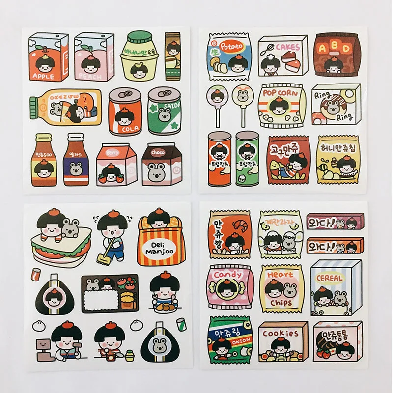 Лидер продаж милые Мультяшные персонажи наклейки с уплотнением цветные