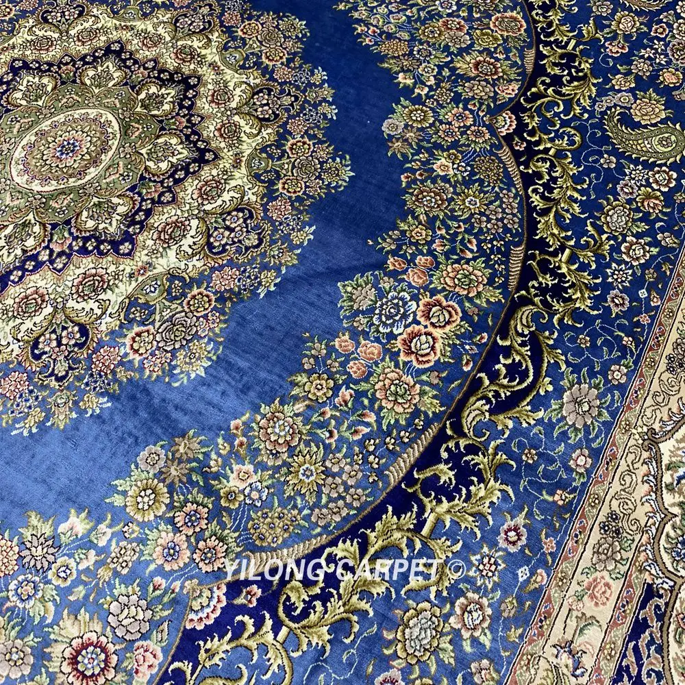 Yilong 8,2 'x11. 2' античный ковер ручной работы, Восточный ковер, темно-синий турецкий ковер(SL194A