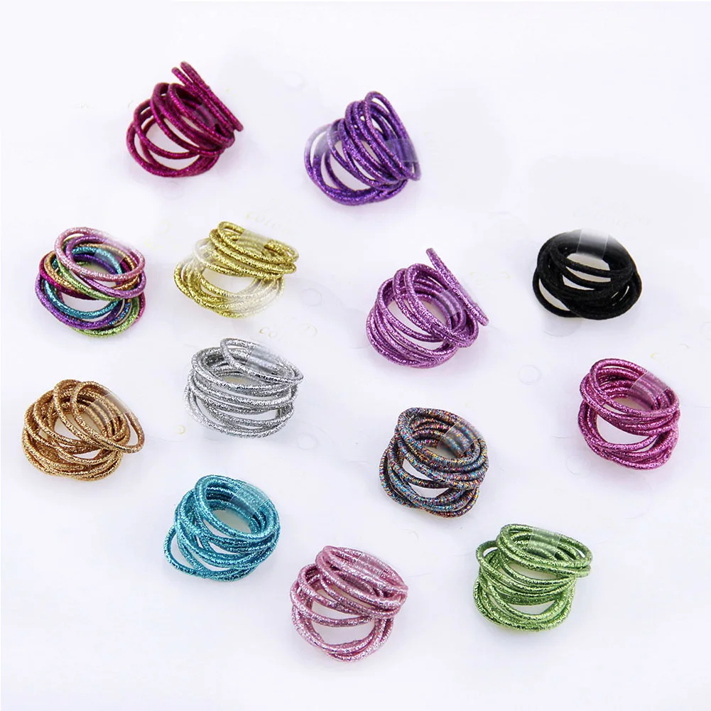 

10Pc Elastic Hair Bands Girls Glitter Shining Lots Kids Scrunchie Elastic Hair Band Ponytail Rubber Band Tie Hair Accessories