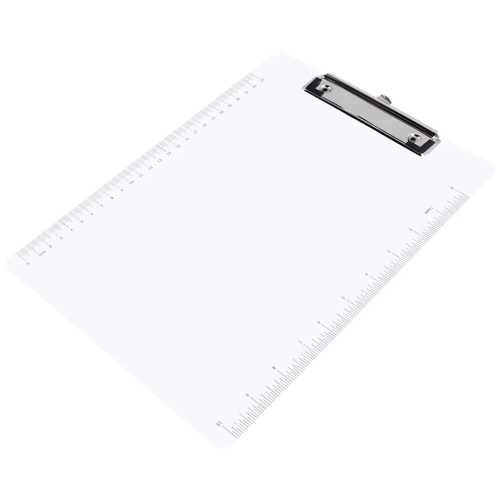 

6Pcs Household Writing Boards with Scale Clipboards File Folders (Transparent)