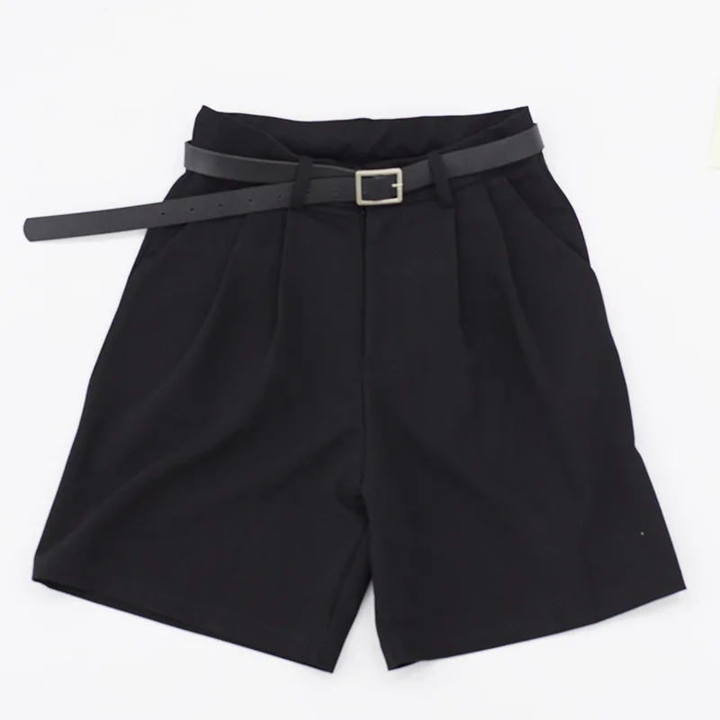 

GVUW Women Black Personality Wide Leg Shorts New High Waist Loose Fit Fashion All Match Tide Spring Summer 2021 20D1588