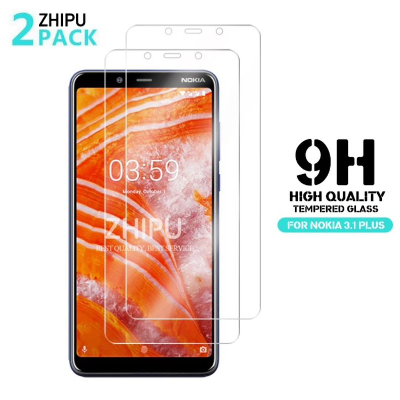 2 шт./партия закаленное стекло для Nokia 3,1 Plus защитное стекло 2.5D 9H закаленное стекло для Nokia 3,1 Plus защитная пленка