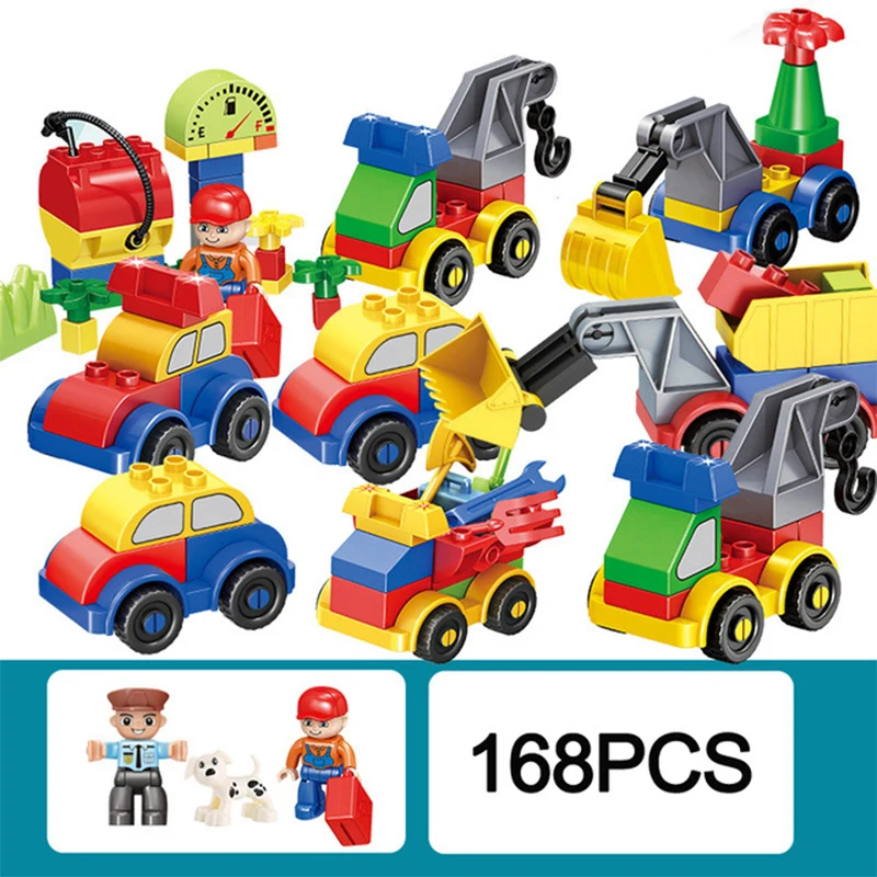 

168PCS DIY City Police Big Size Cars Building Blocks Educational Bricks Toys For Children Gifts 2021 Newest Dropshipping