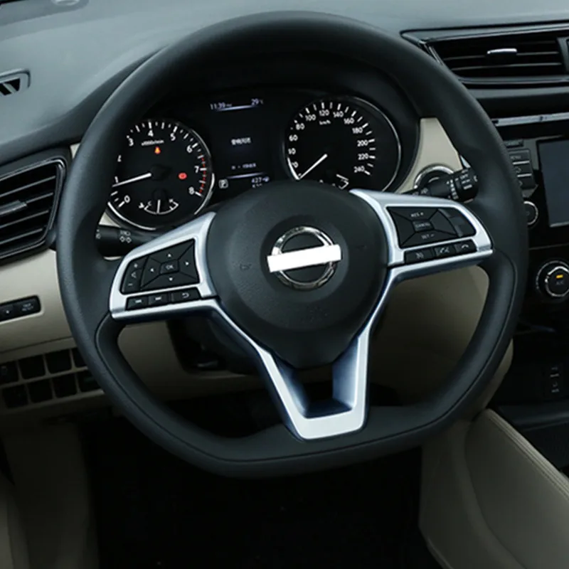 

2PCS Steering Wheel Button Trim Cover For Nissan X-Trail Rogue T32 2014 2015 2016 2017 LHD RHD