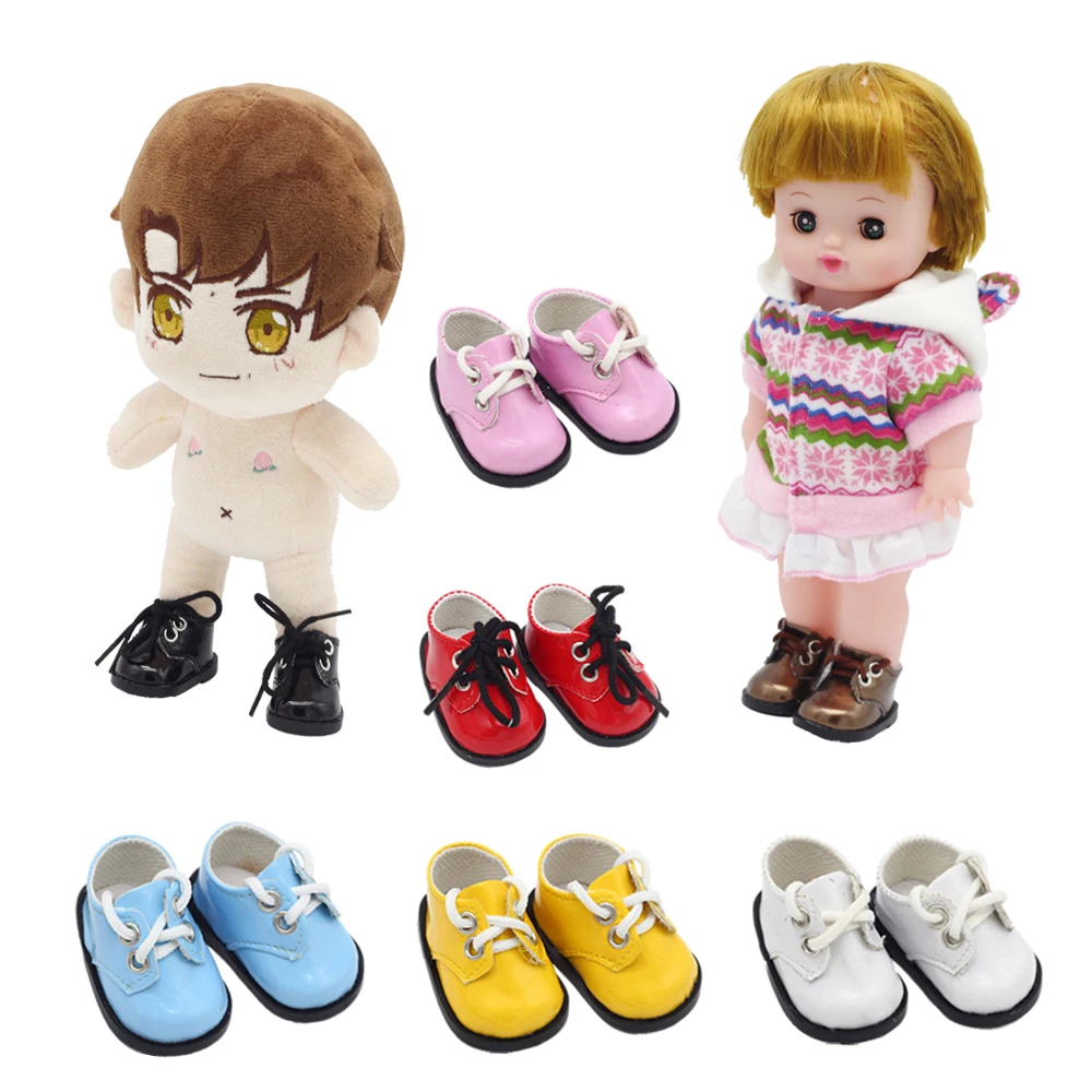 

5.5*2.5cm 1Pair Fashion Mini PU Doll Shoes for 14-Inch Doll and Russion Dolls Handmade Toy Shoes Gift for Kids