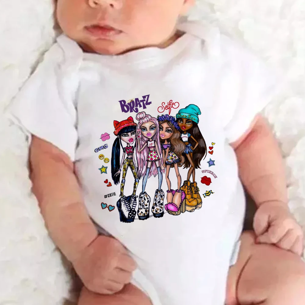 

Bratz Baby Clothes Aesthetic Cartoon Newborn Summer Bodysuit Cute Girls Boys Infant Onesie Harajuku Casual Ropa Bebe Niña