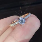 Изысканная мода женское блестящее кольцо принцесса свадебное кольцо для невесты юбилей на день рождения Рождество подарок ювелирные изделия