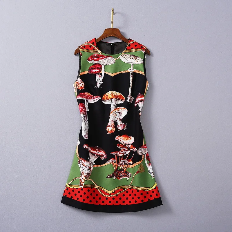 

European and American women's wear 2020 winter new style Two-piece long-sleeved mushroom polka dot tweed jacket vest dress