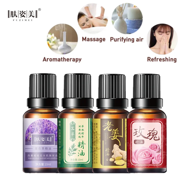 

Lavender Rose Wormwood Ginger Essential Oil To Relieve Anxiety Fresh Air Aromatherapy Body Massage Essential Oil Skin Care 10ml