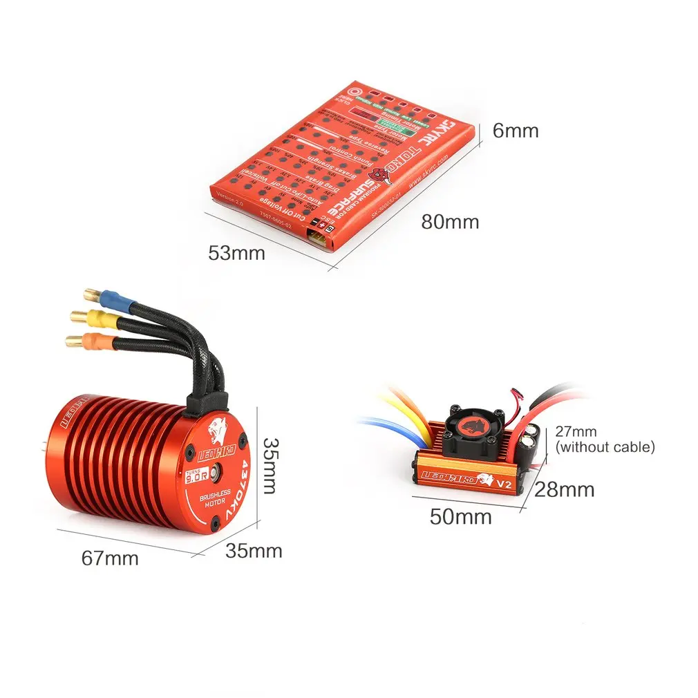 

SKYRC SK-300042-02 9T 4370KV Brushless Motor 60A Brushless ESC Programming Card Combo Set for 1/10 RC Car Truck Model Parts Toy