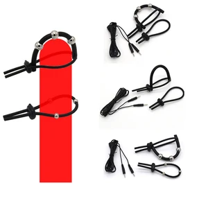 Мужской Регулируемый электрошок Пенис кольца, Электрический петух кольцо бусины стимуляция массаж пенис увеличительные кольца медицинские секс-игрушки