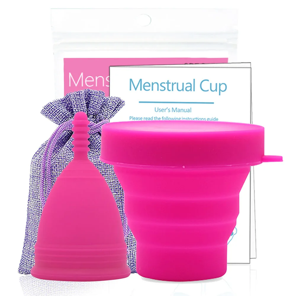 

Dropshipping SPEQUIX Reusable Medical Silicone Menstrual Cup Feminine Hygiene Menstrual Period Foldable Sterilizer Cup For Lady