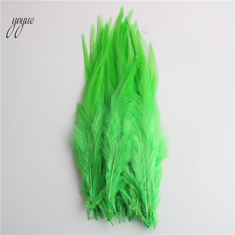 Apple green YOYUE 100 шт/партия красивое куриное перо 10-15 см/4-6 дюймов петушиные перья для рукоделия DIY Ювелирные изделия Аксессуары Плюмы - Цвет: Apple green