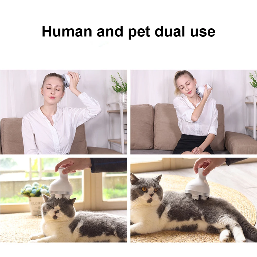 

3D Waterproof Silicone Brush Head Massager Scalp Body Deep Muscle Electric Vibrating Massager Migraine Relief Relieve Stress