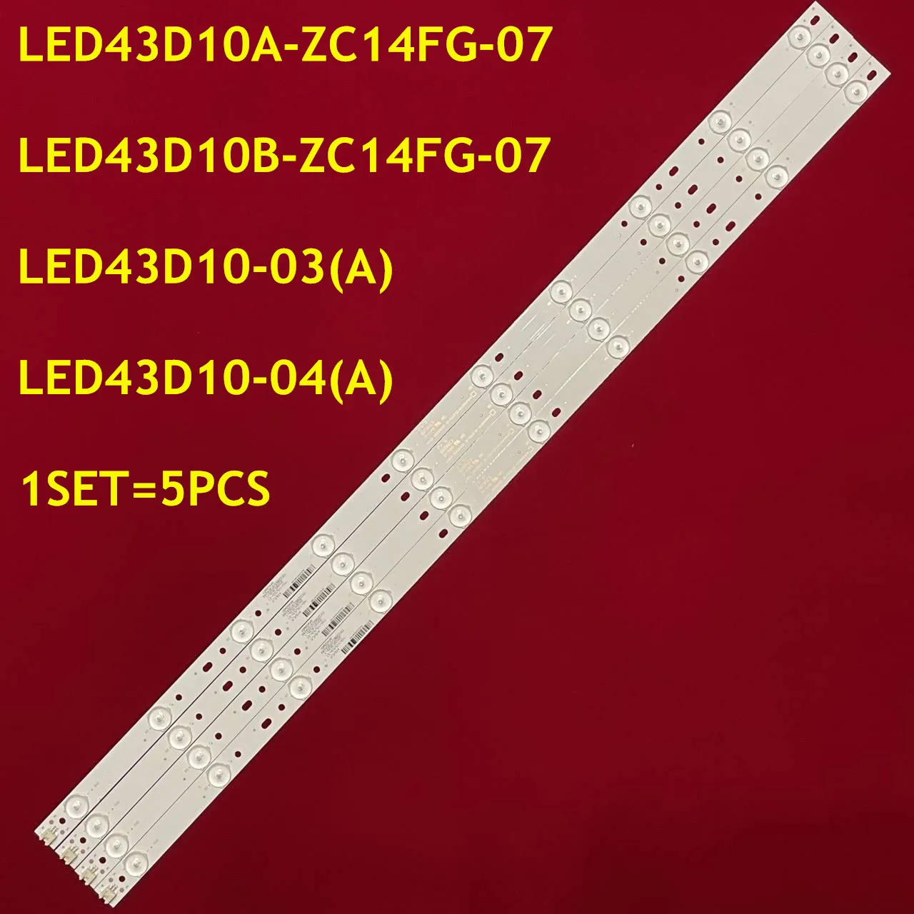 

5PCS LED Strip LED43D10A-ZC14FG-07 LED43D10B-ZC14FG-07 LED43D10-03(А ) LED43D10-04(A) 30343010202/01 For LG 43“ TV FD4351A-LU