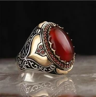 2022 ring male korean fashion gothic accessories personalized winding agate stone men ring simple gold jewelry anillos hombre
