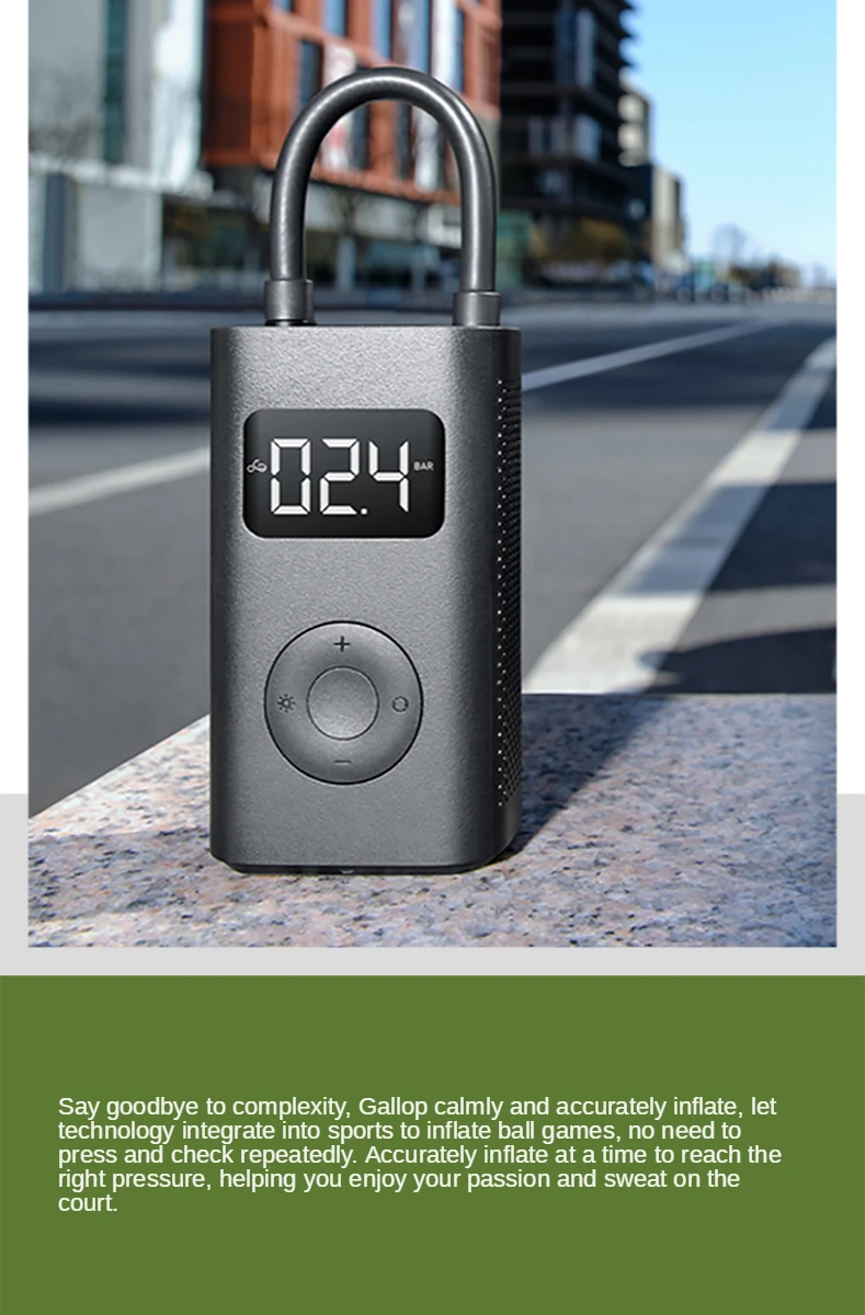 

zq Xiaomi MiJia Inflatable Treasure Portable Tire Pump Bicycle Mountain Bike Car Charging Cylinder Basketball Electric Inflator