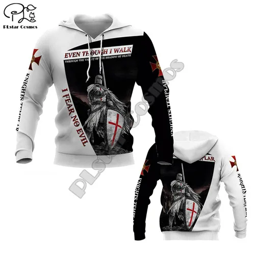 Hoodies Новинка, мужские толстовки с 3d принтом «Рыцари тамплиеров», толстовка с забавным солдатом, куртка на молнии, унисекс, уличная одежда, повседневный спортивный костюм, пуловер с капюшоном - Цвет: Hoodies