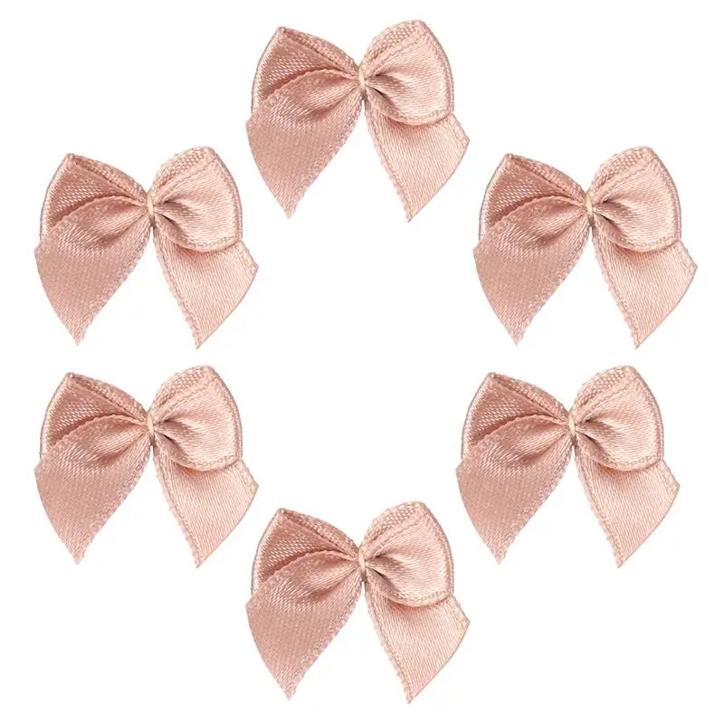 

100pcs Ribbon Bows Flowers Handmade Hair Bows Accessories Materials Small Fresh Patterns Crafts Ornaments Gift Decor (Coffee)