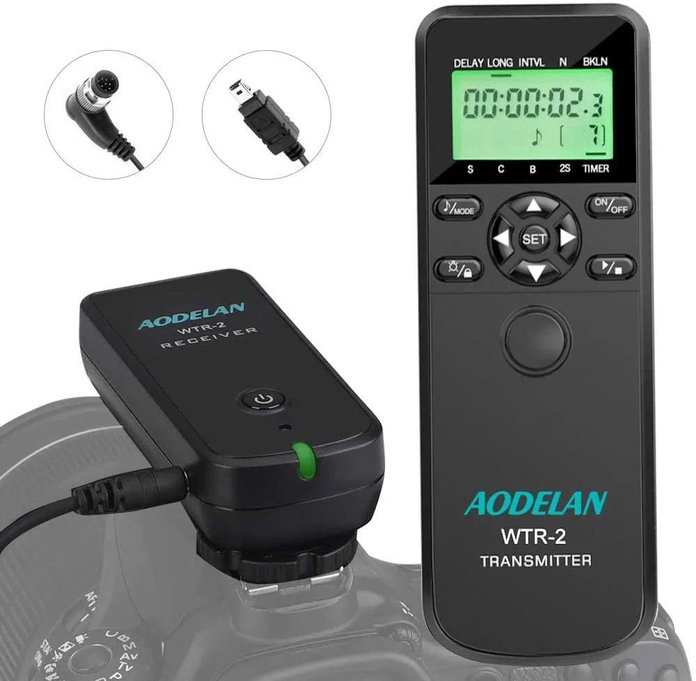Câmera sem Fio Liberação de Controle Remoto para Nikon Aodelan Temporizador Obturador D3100 D5000 D7200 Substituir Mc-dc2mc-36 D850 D5200
